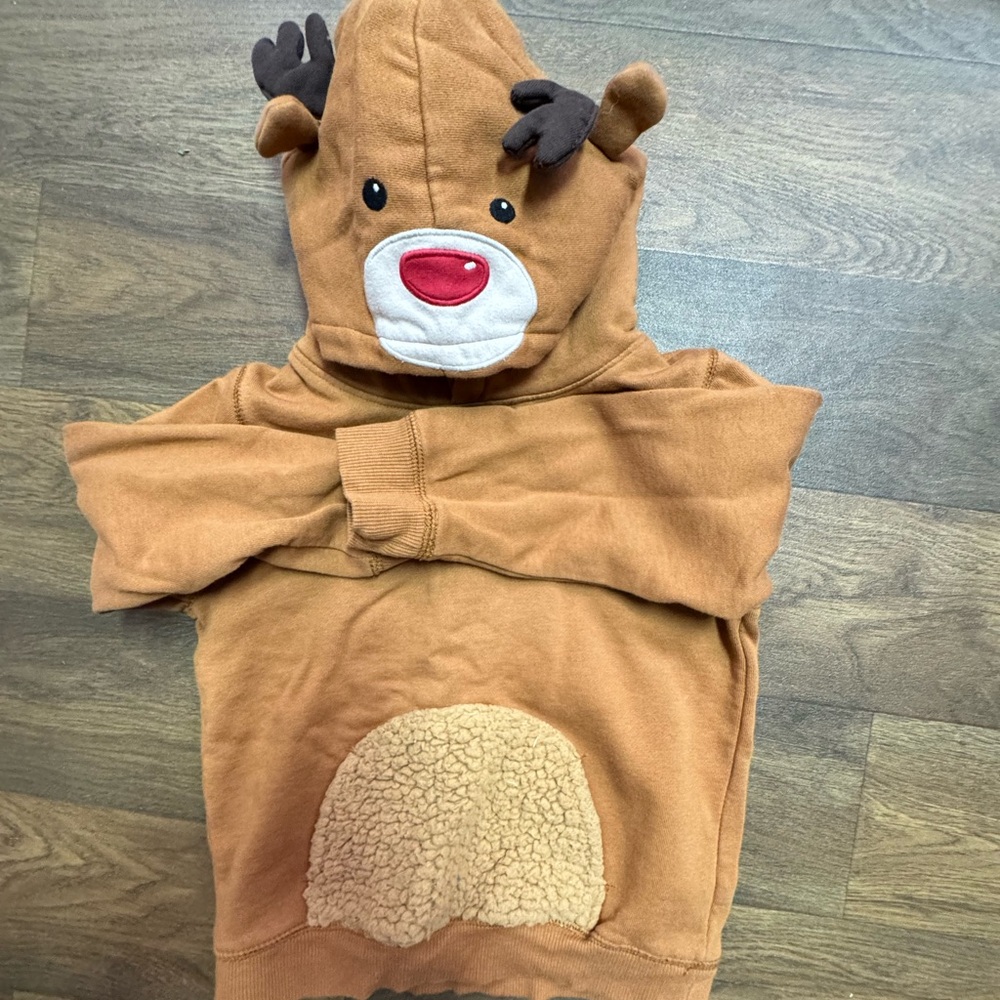 Gymboree Size 4T Adorable Reindeer Kids Hoodie